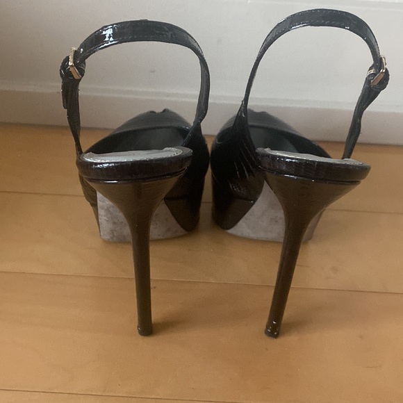 Sergio Rossi Peep Toe Sling Back Heels - Picture 4 of 6